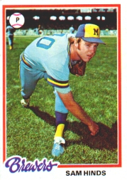 1978 Topps Baseball Cards      303     Sam Hinds RC